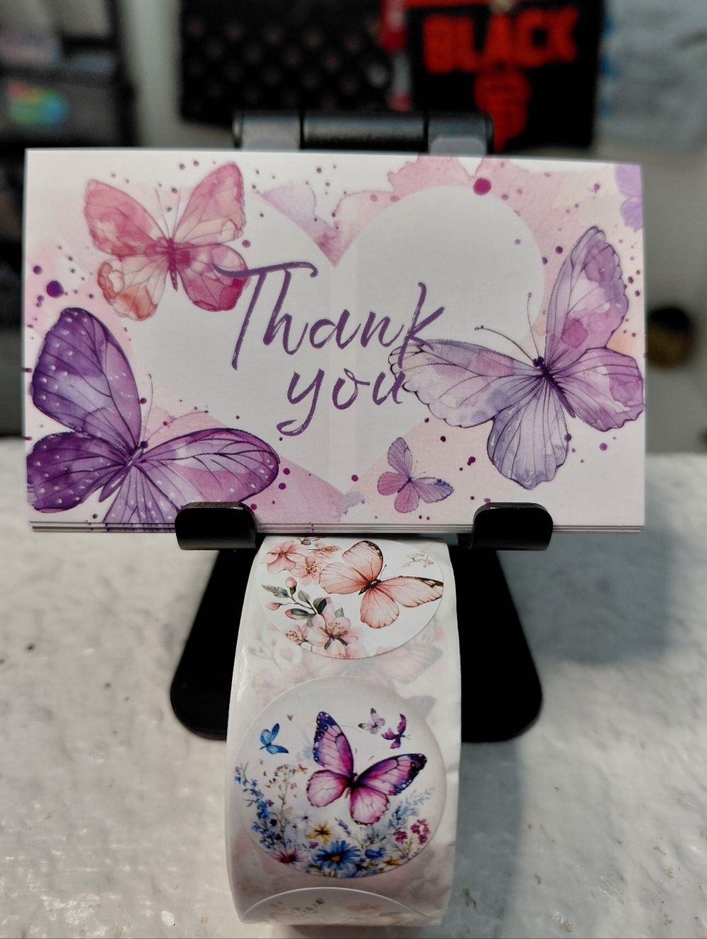 550ct. 50ct. Butterflies Thank You Cards/500ct.Stickers 3 Random Polys🦋LAST ONE - Picture 6 of 6